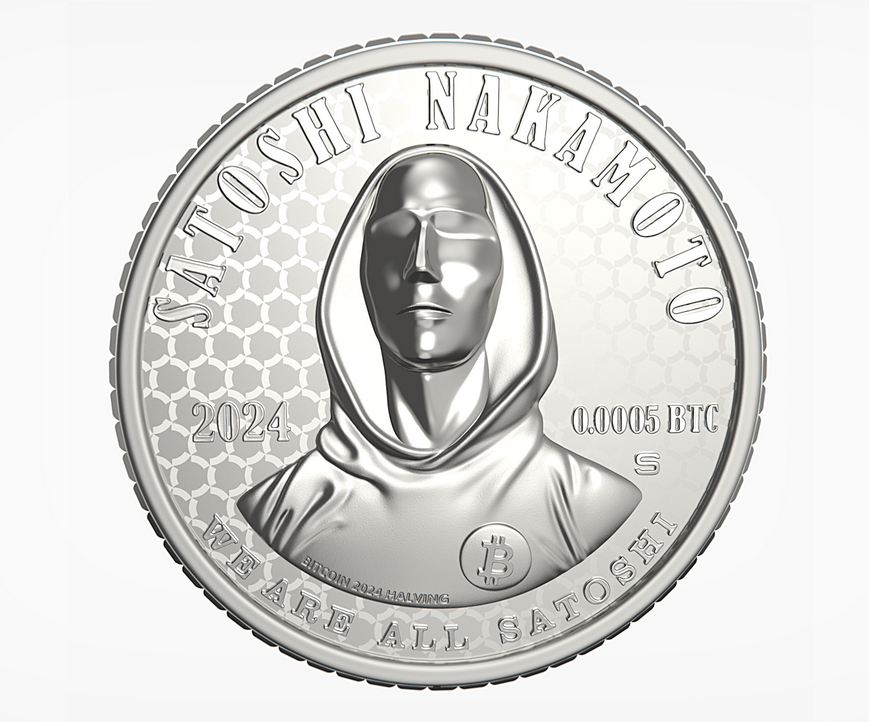 We are All Satoshi Limited Edition 1oz Silver Medallion Collectible Crypto Cold Wallet